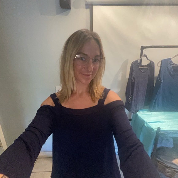 Navy 3-qtr blouses with BLUE COLDWATER CREEK lace V-neck & white Cami 4pc BUNDLE - Picture 12 of 15